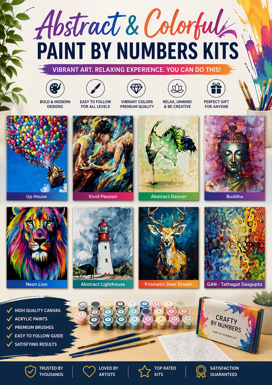 Best Abstract Paint by Numbers Kits for Adults & Decor – Crafty By Numbers