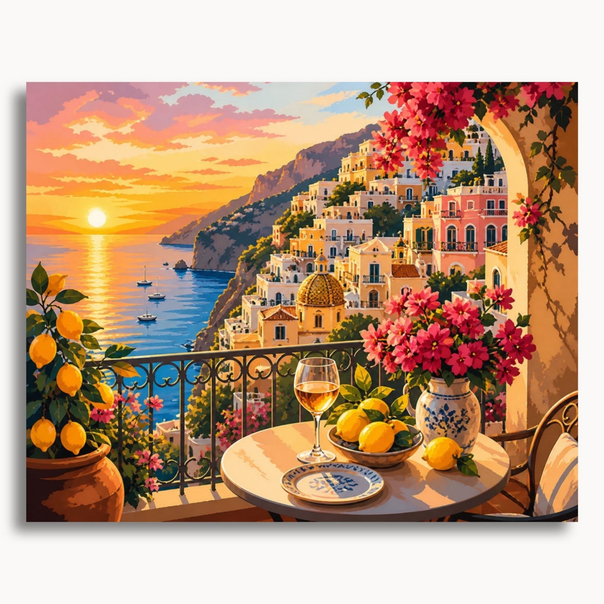 Amalfi Coast Paint by Numbers Kit – Amalfi Sunset – Crafty By Numbers