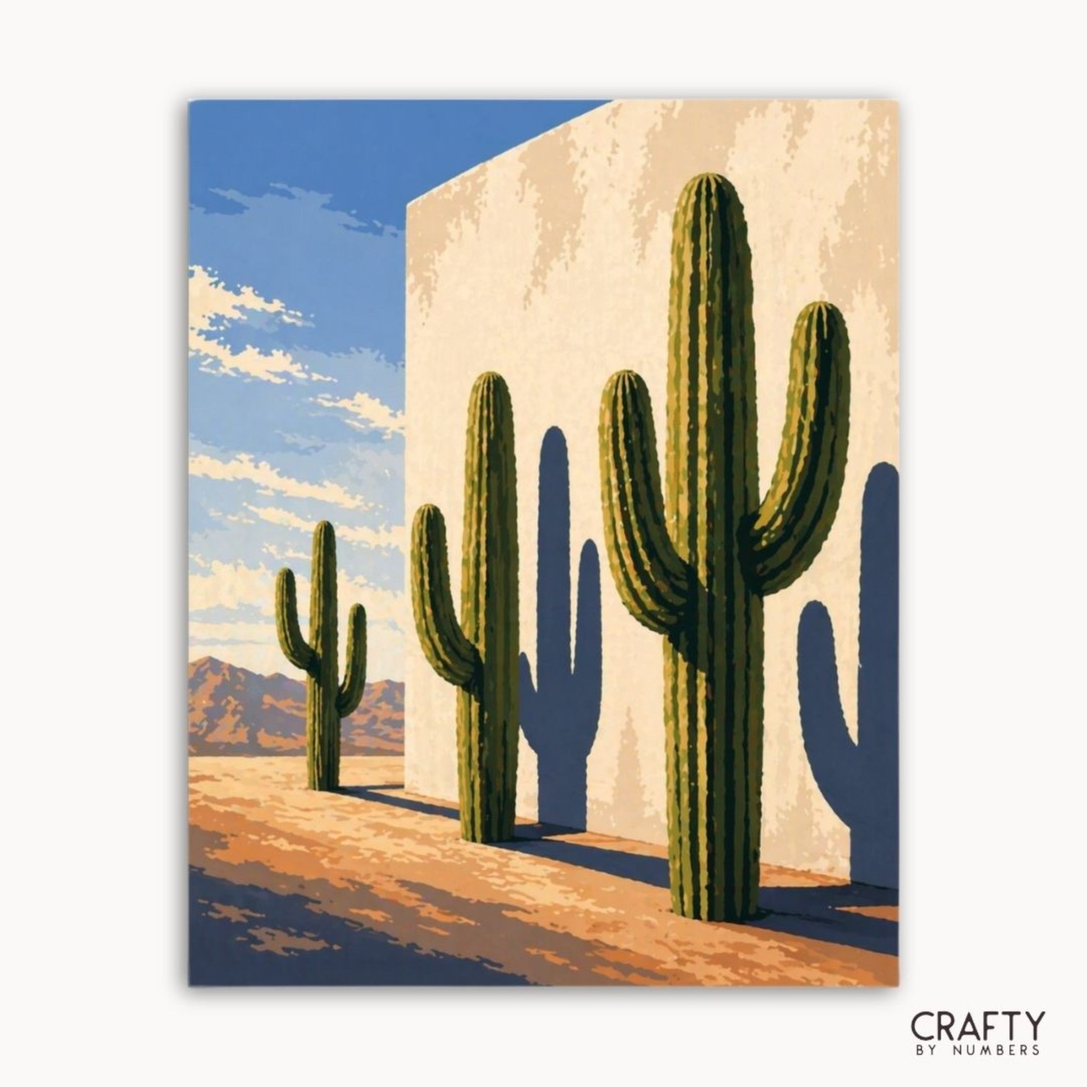 Cactus Paint by Numbers Kit – Desert Cactus – Crafty By Numbers