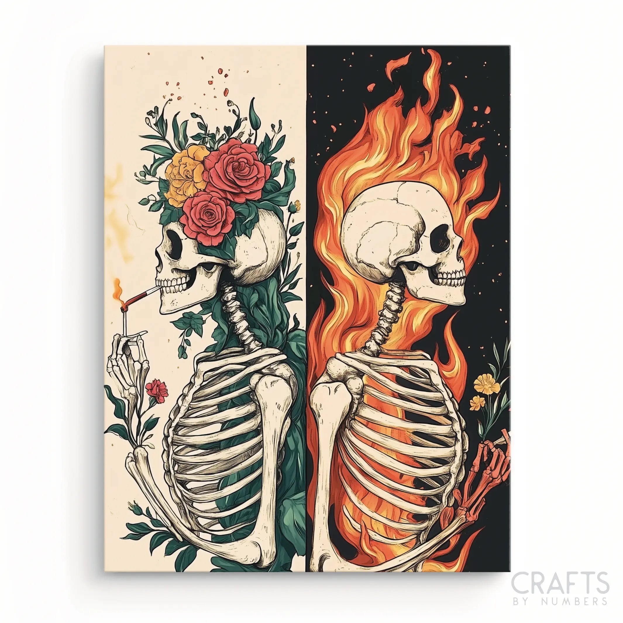 Fire & Flora Paint by Numbers Crafty by Numbers Skeleton Art Kit Crafty By Numbers