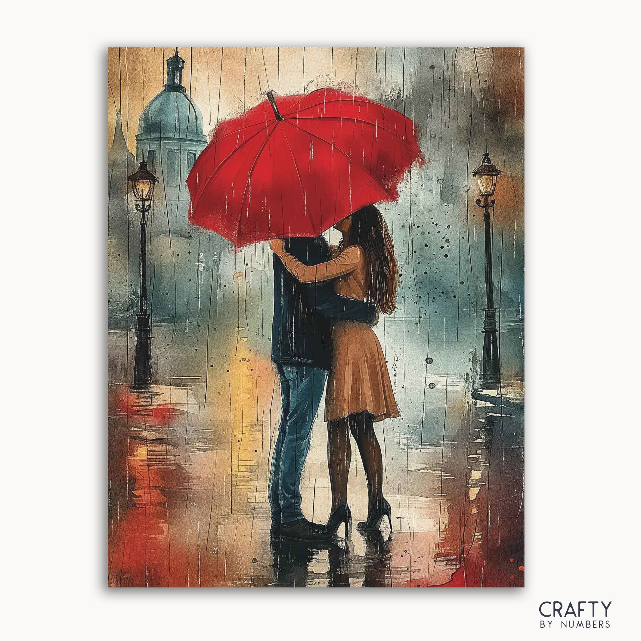 Rainy Embrace Paint by Numbers Kit | Crafty by Numbers Romantic ...