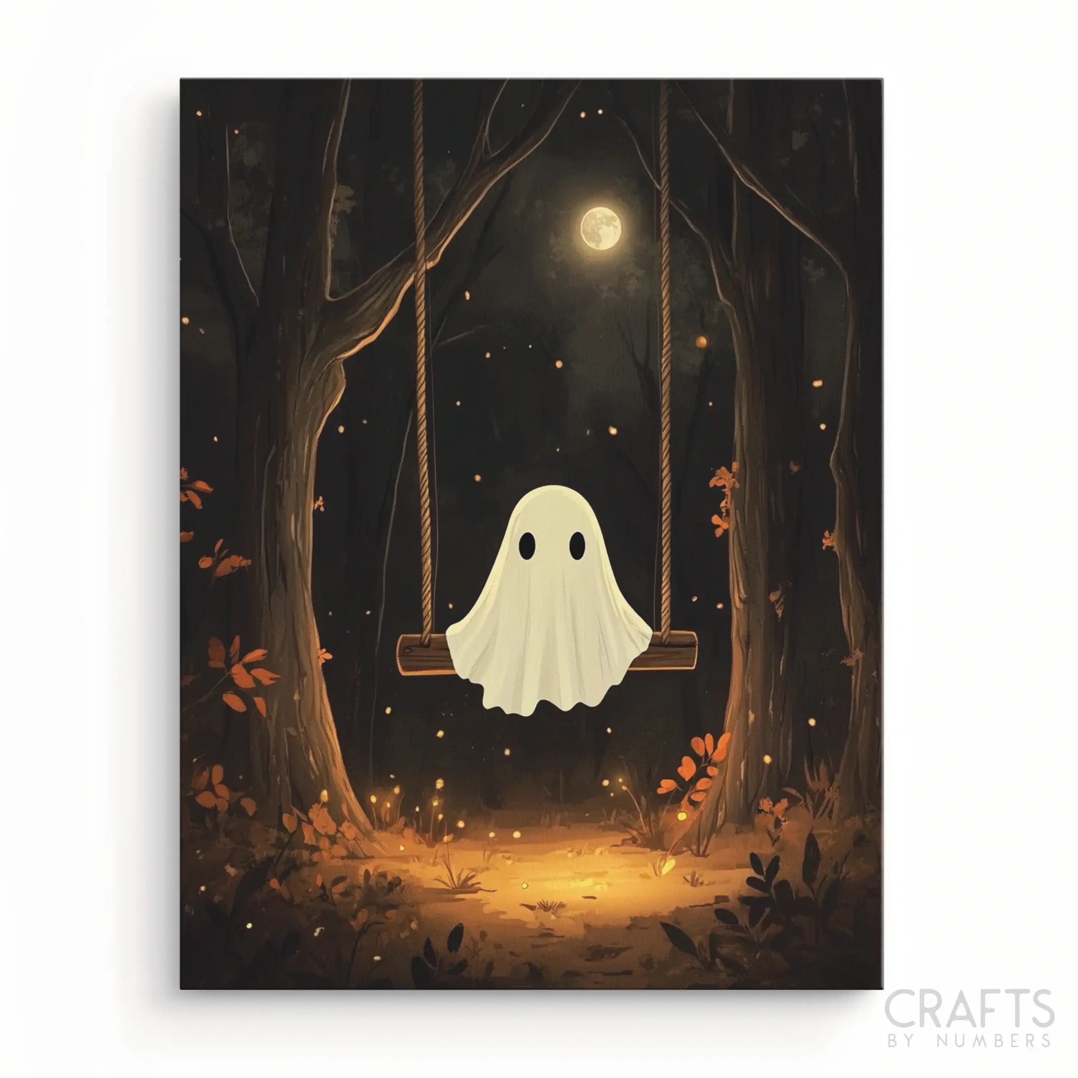 Ghostly Swing Playful Halloween Paint by Numbers Kit Crafty by