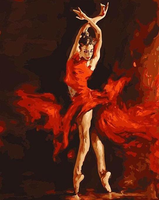 Flamenco Dancer - Crafty By Numbers - Paint by Numbers - Paint by Numbers for Adults - Painting - Canvas - Custom Paint by Numbers