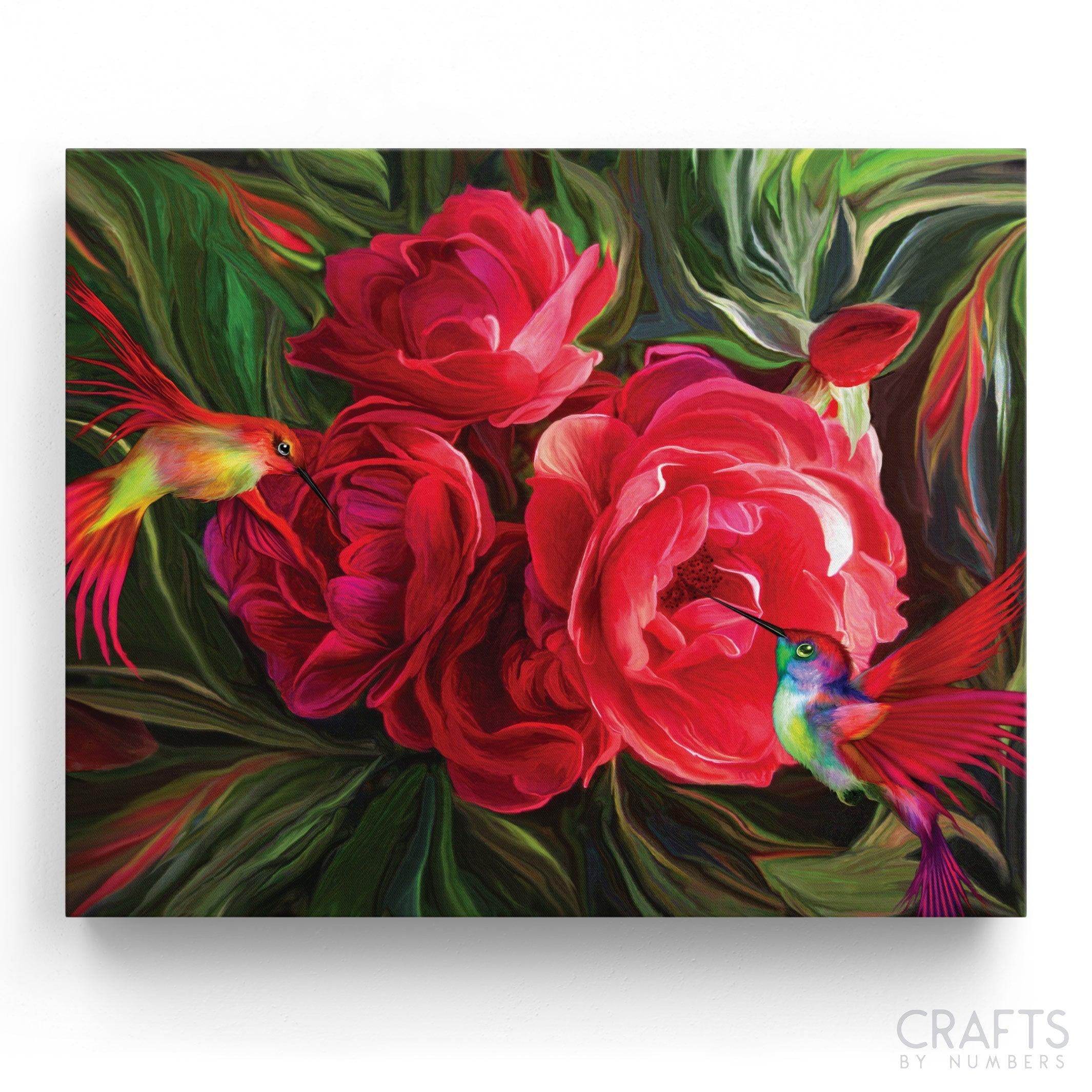 Flower Hummingbirds Crafty By Numbers