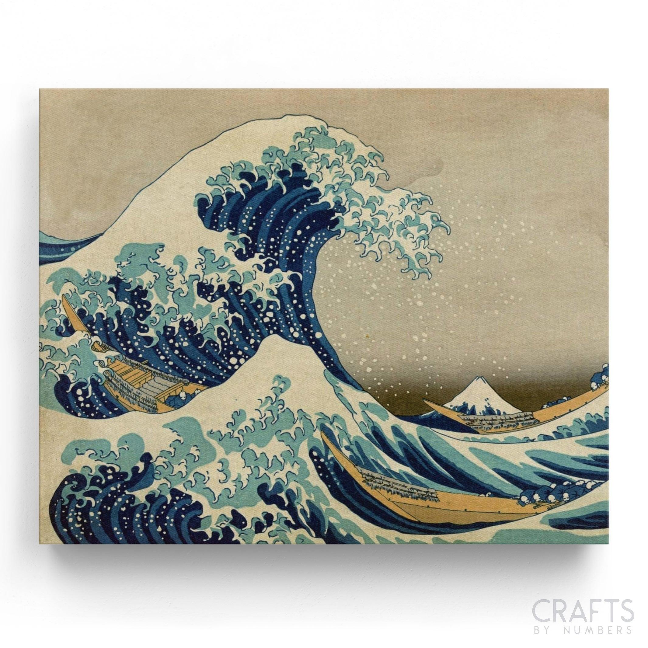 Figured'Art Peinture par Numéro Adulte La Grande Vague de Kanagawa -  Katsushika Hokusai - Activité Manuelle Kit de Loisir Créatif DIY Numéro  d'Art Complet - 40x50cm avec châssis en bois à monter 