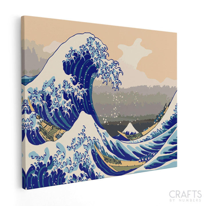 Great Wave off Kanagawa - Hokusai - Crafty By Numbers - Paint by Numbers - Paint by Numbers for Adults - Painting - Canvas - Custom Paint by Numbers
