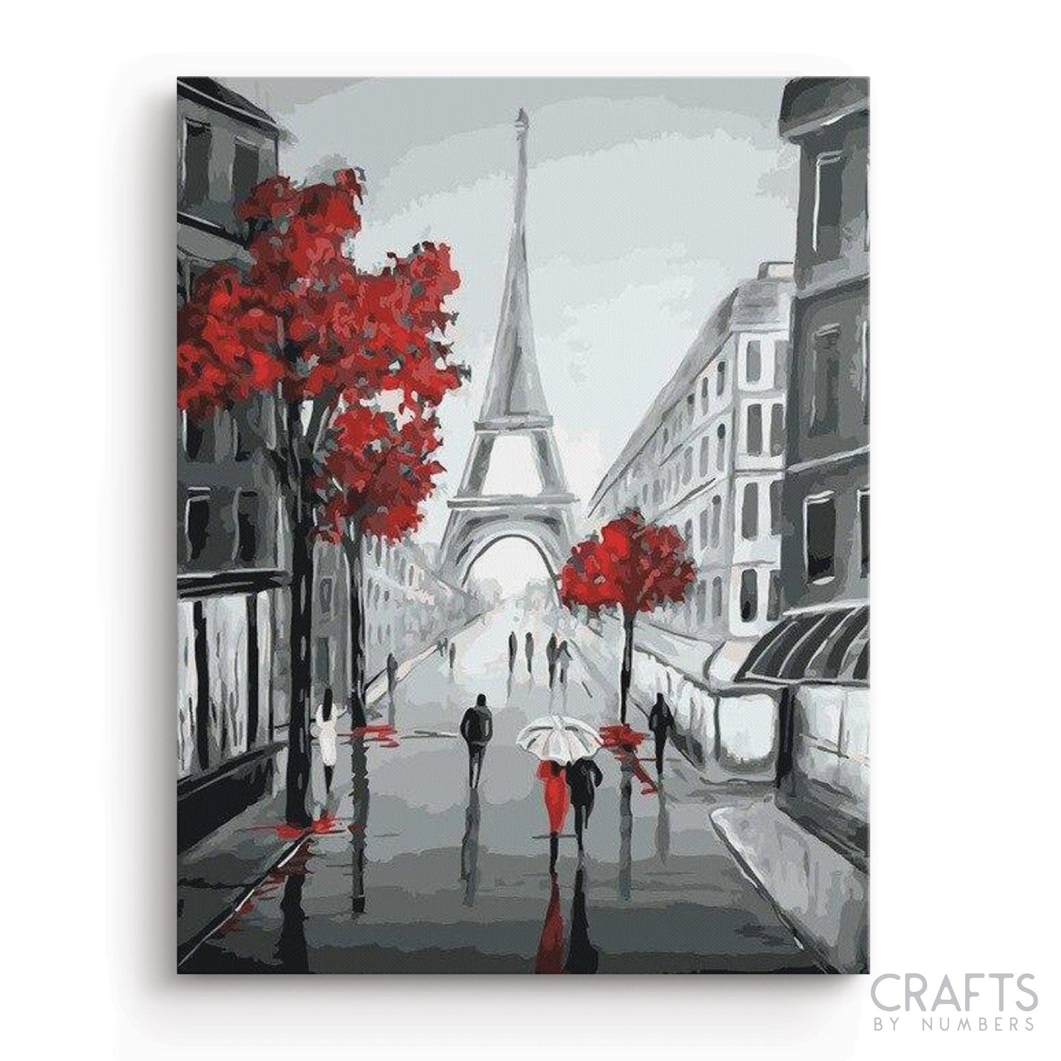 Paris Street Canvas Painting – Crafty By Numbers
