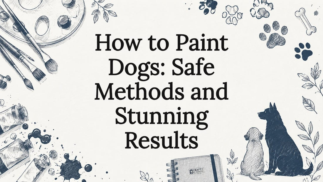 Decorative title card dog painting illustration