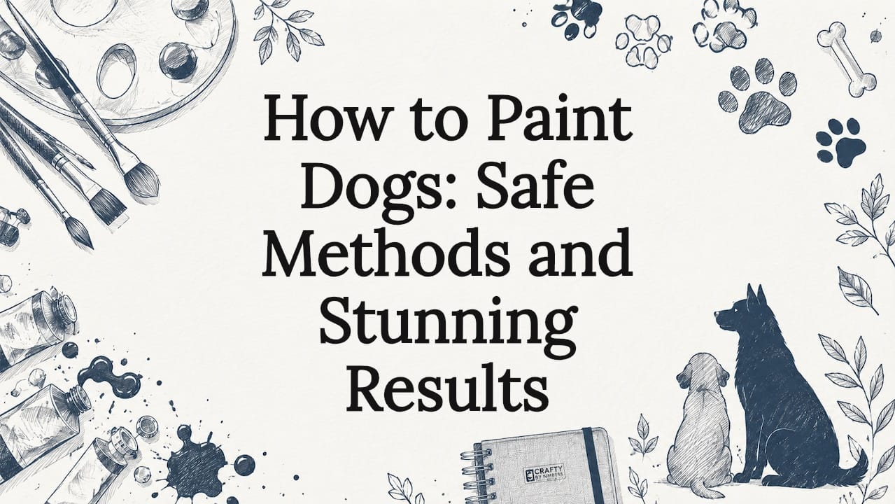 Decorative title card dog painting illustration