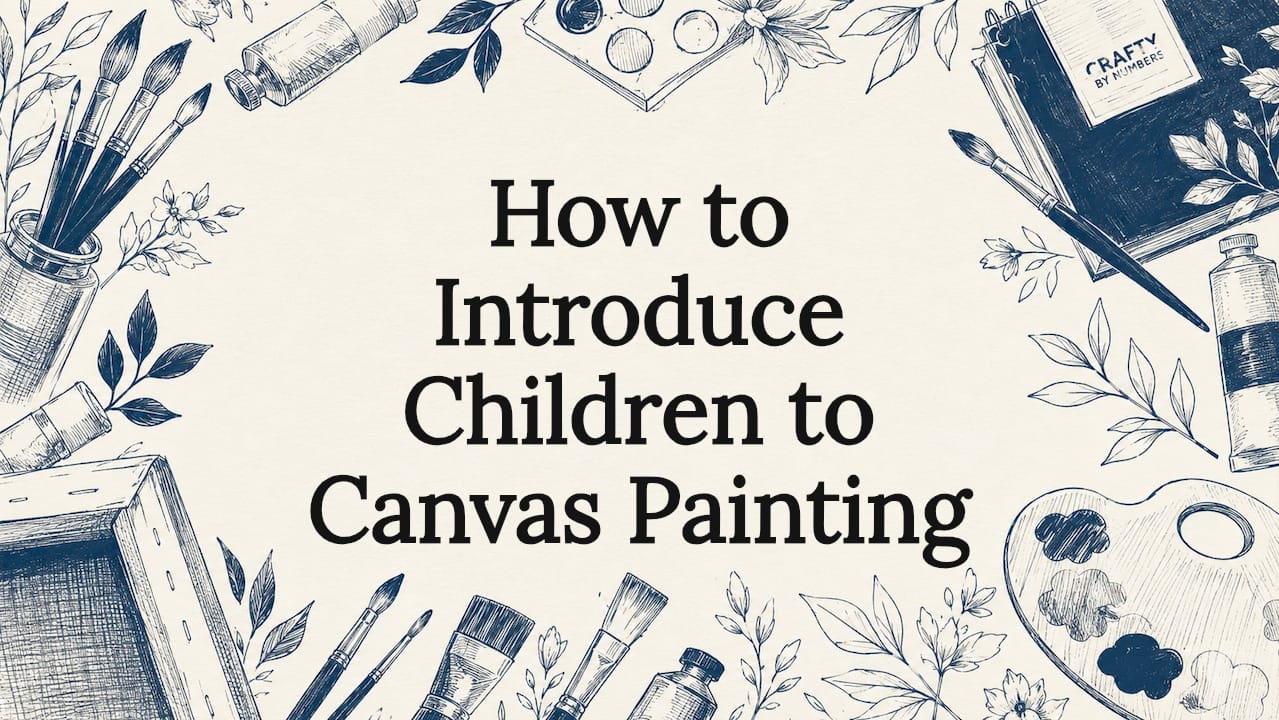 Decorative canvas painting title card illustration