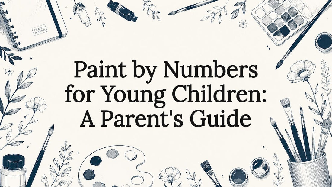 Decorative paint by numbers title card illustration