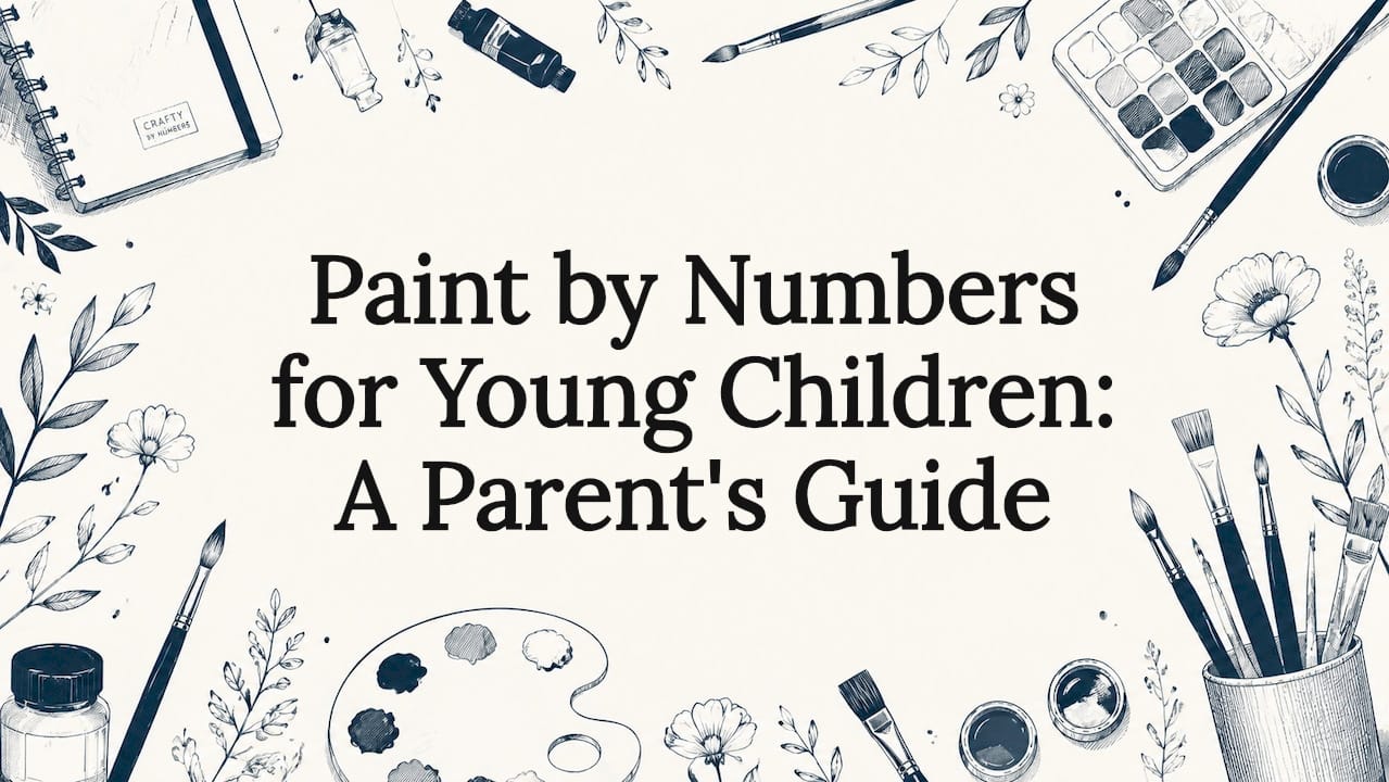 Decorative paint by numbers title card illustration