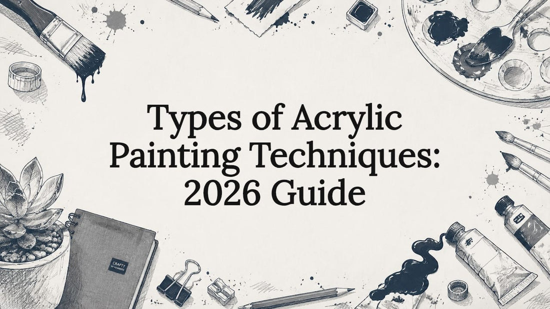 Decorative acrylic painting title card illustration