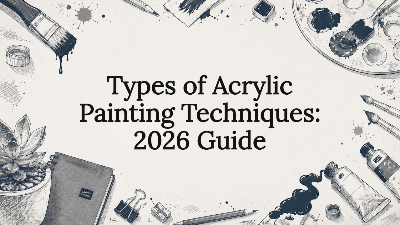 Decorative acrylic painting title card illustration