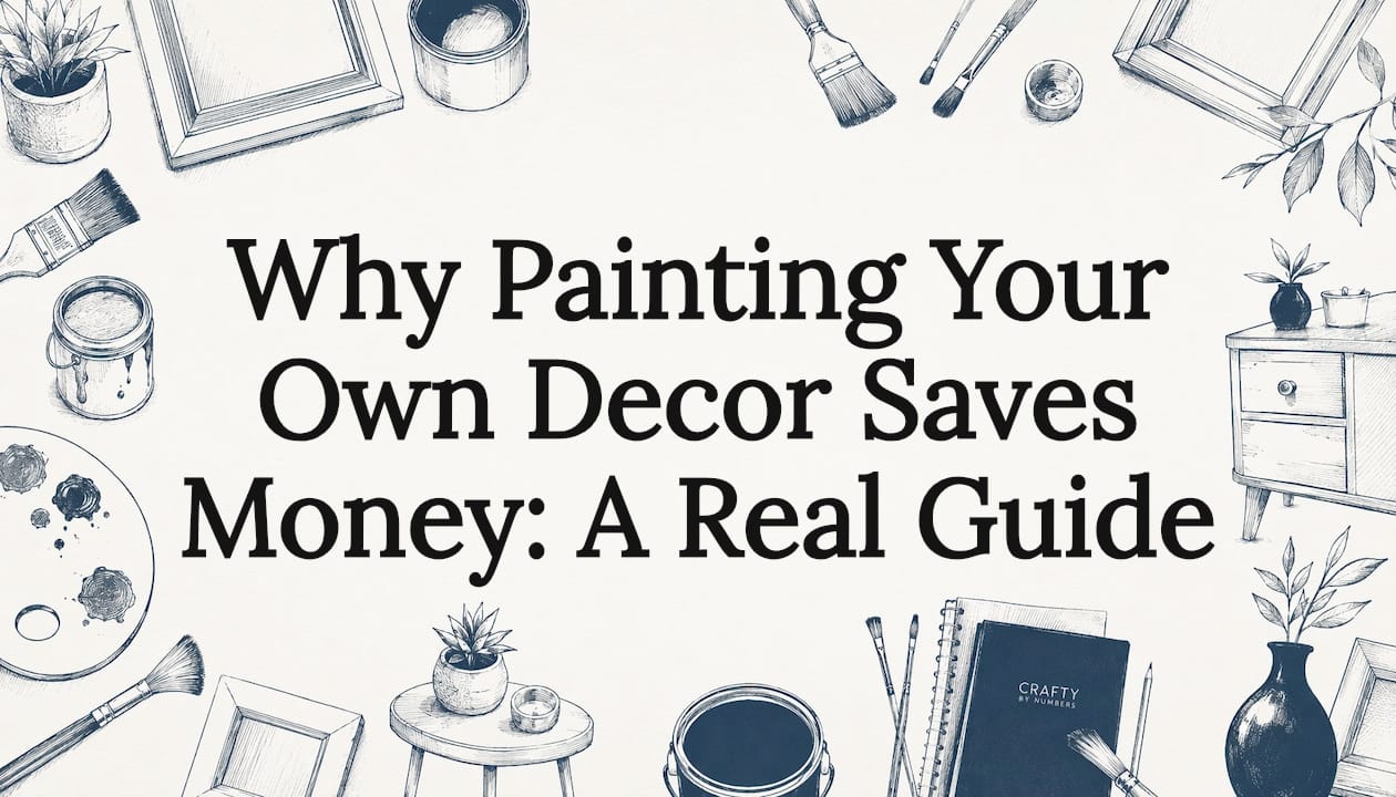 Illustrated decorative title card with painting tools