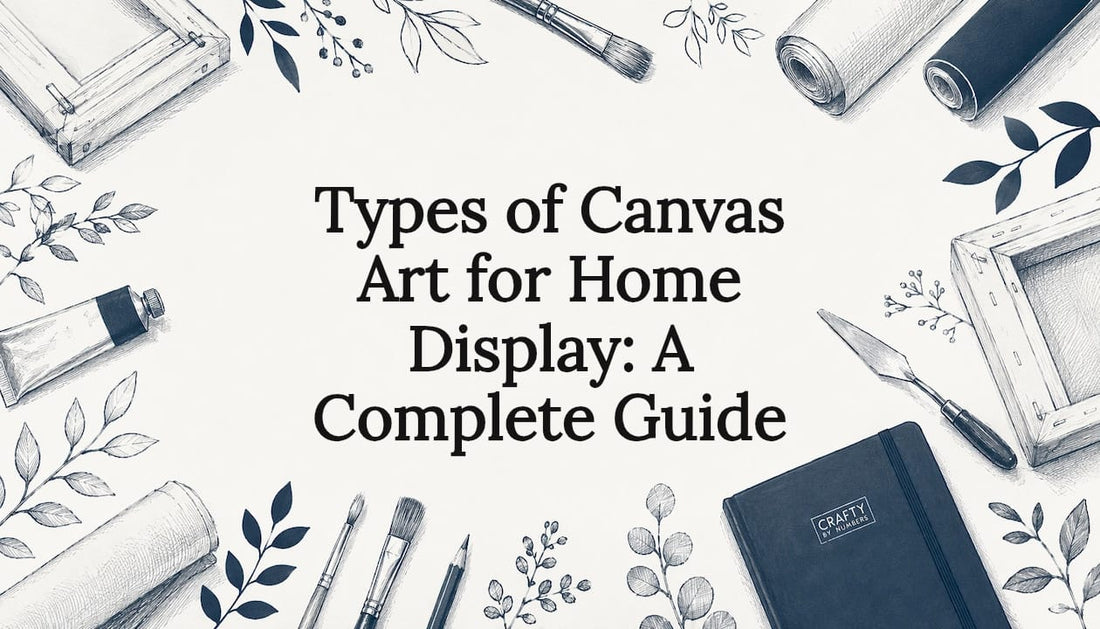 Decorative title card illustration of canvas art elements