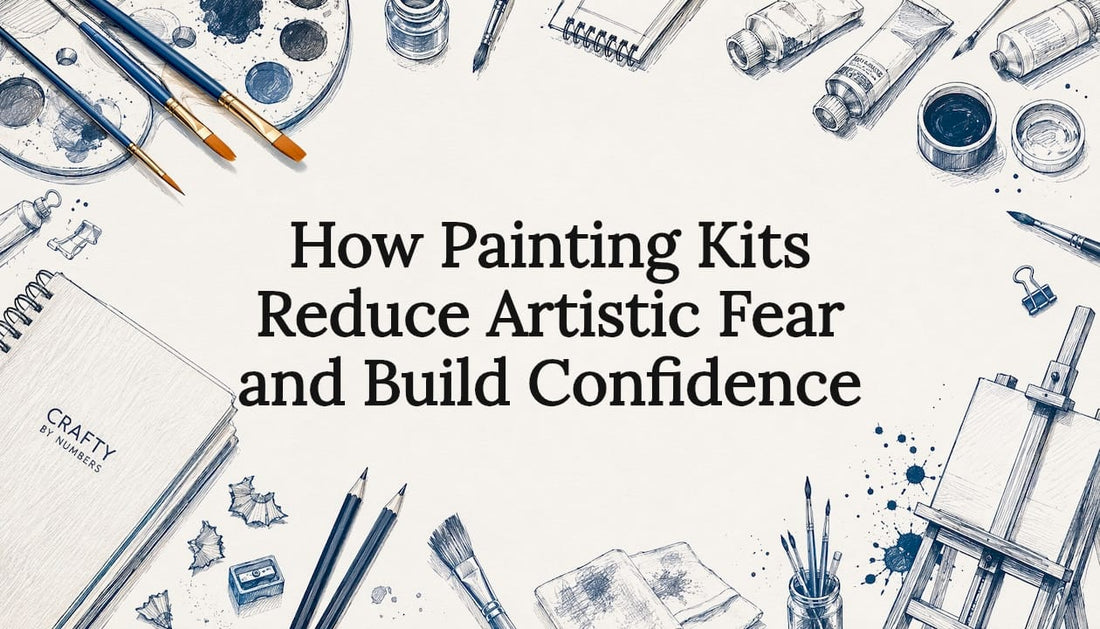 Decorative hand-drawn artistic supplies frame