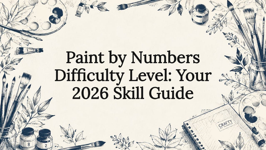 Decorative paint by numbers title card illustration