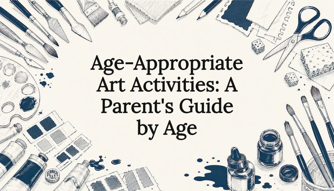 Decorative title card illustration for art activities