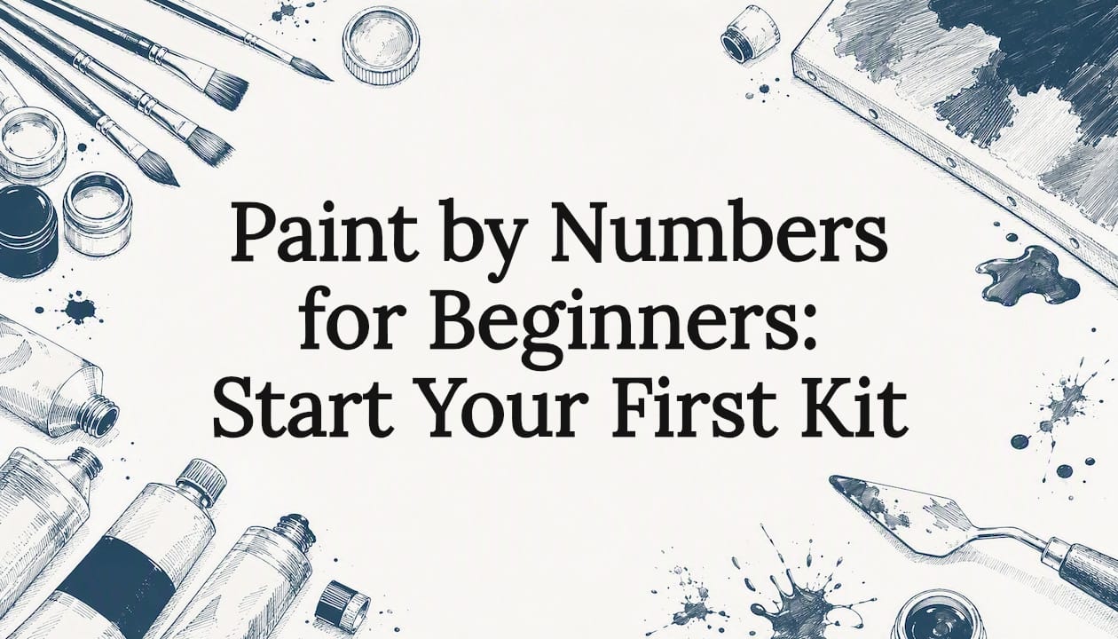 Decorative paint by numbers title card illustration