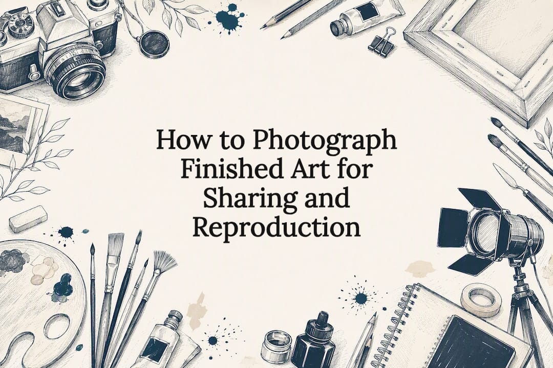 Decorative title card illustration for art photography article