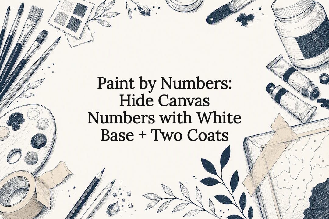 Decorative paint by numbers title card illustration