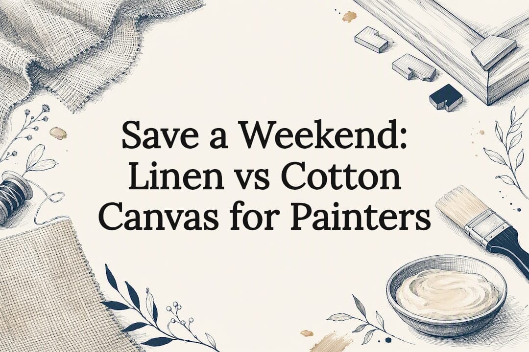 Linen and cotton canvas comparison title card