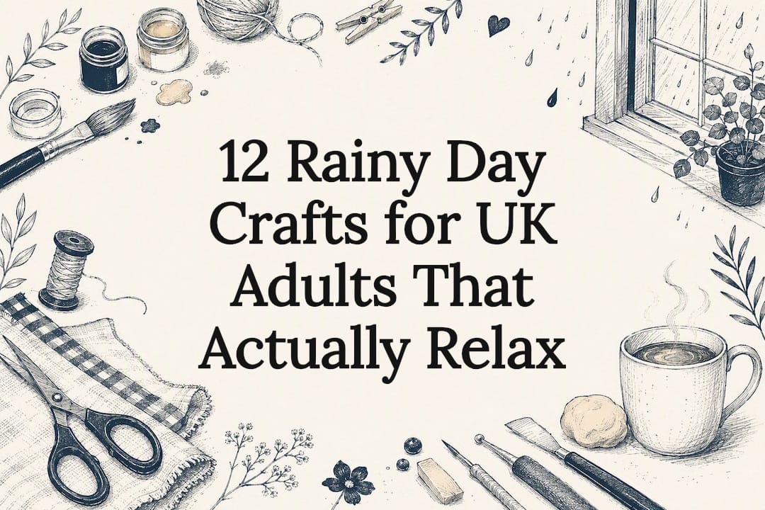 Rainy day crafts decorative title card