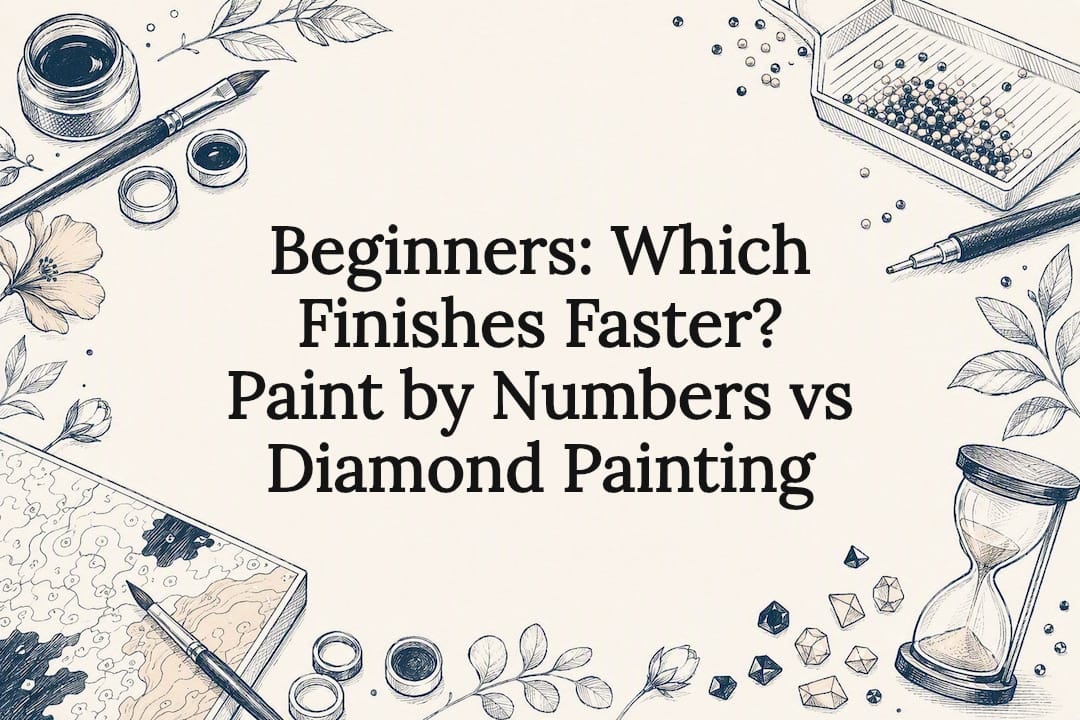 Paint and diamond craft title illustration