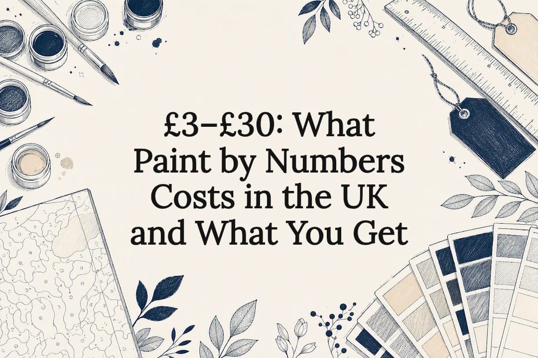 Decorative paint by numbers cost title card