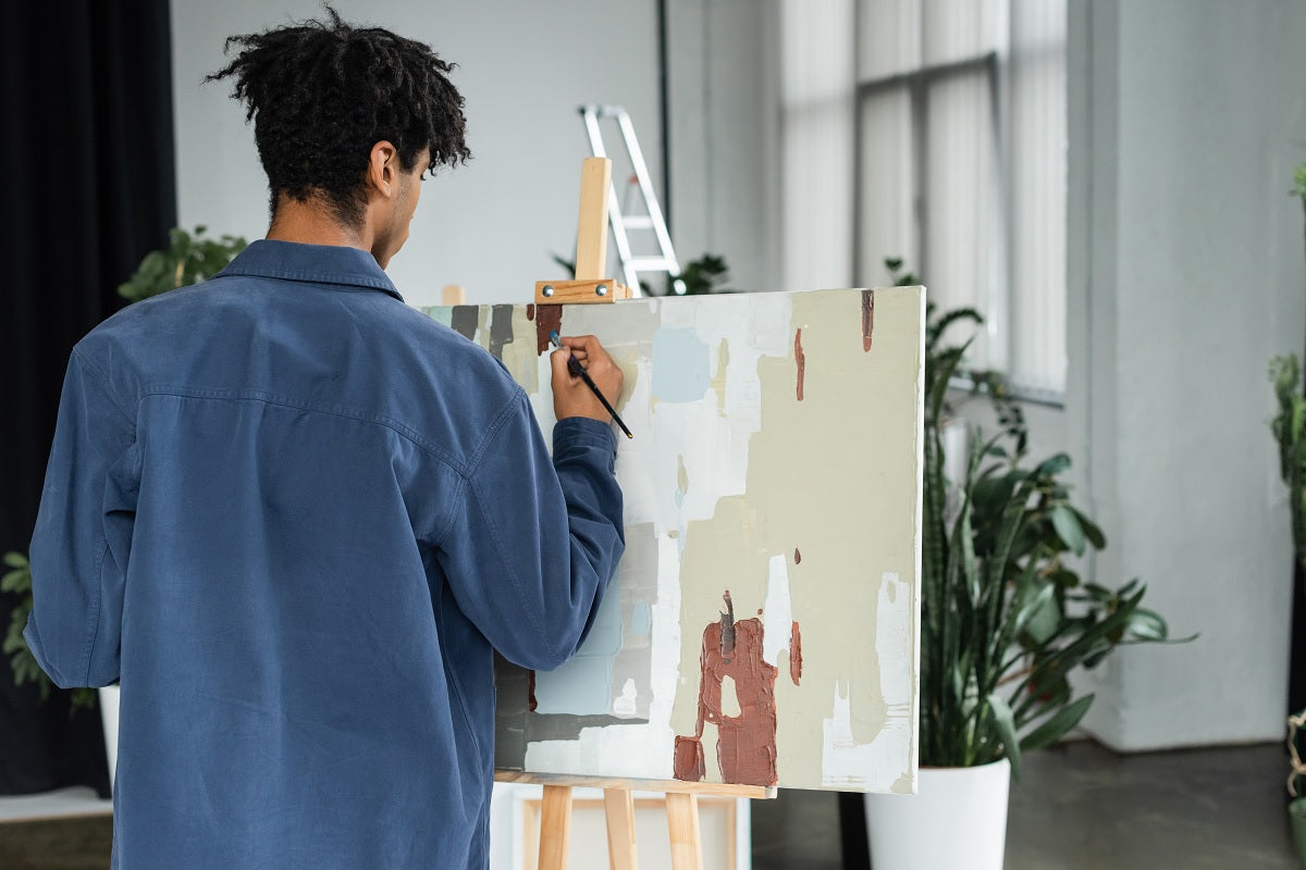 man painting