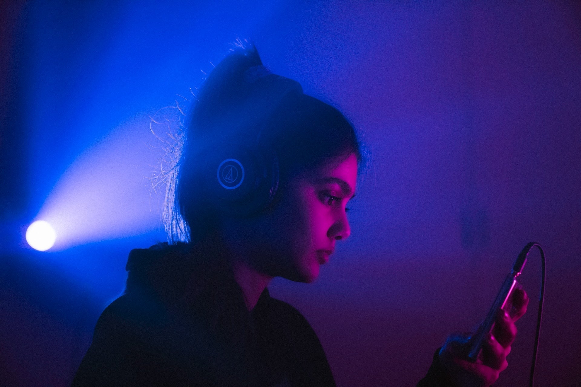 woman listening to music