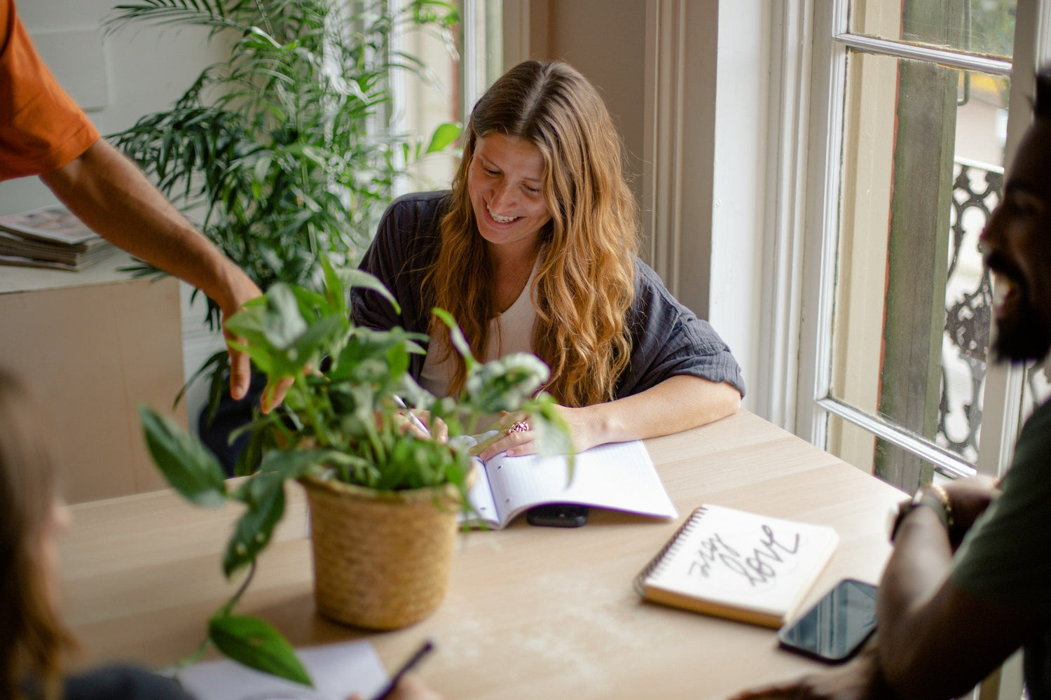 woman at her home workspace