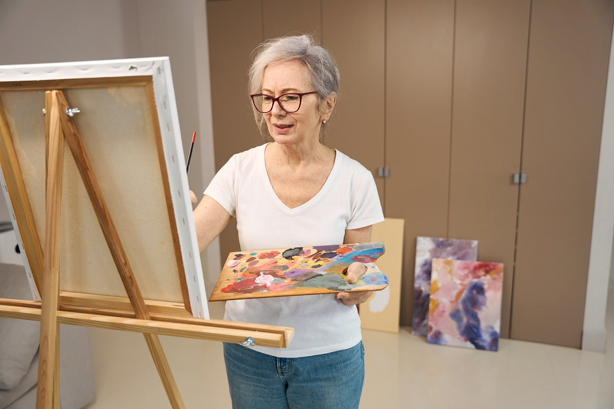 senior adult painting