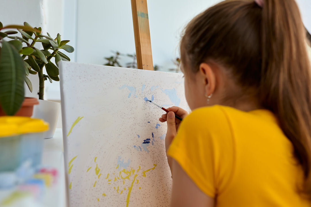 girl painting by numbers