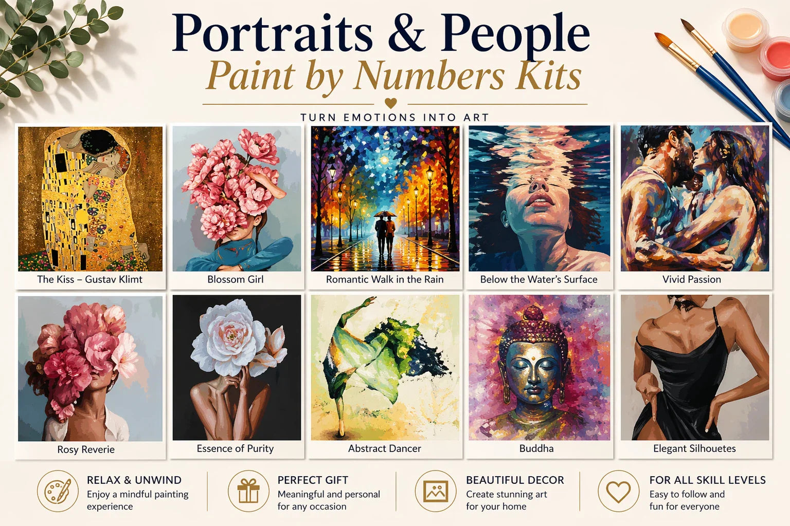 Top Portraits & People Paint by Numbers Kits | Art Designs – Crafty By ...