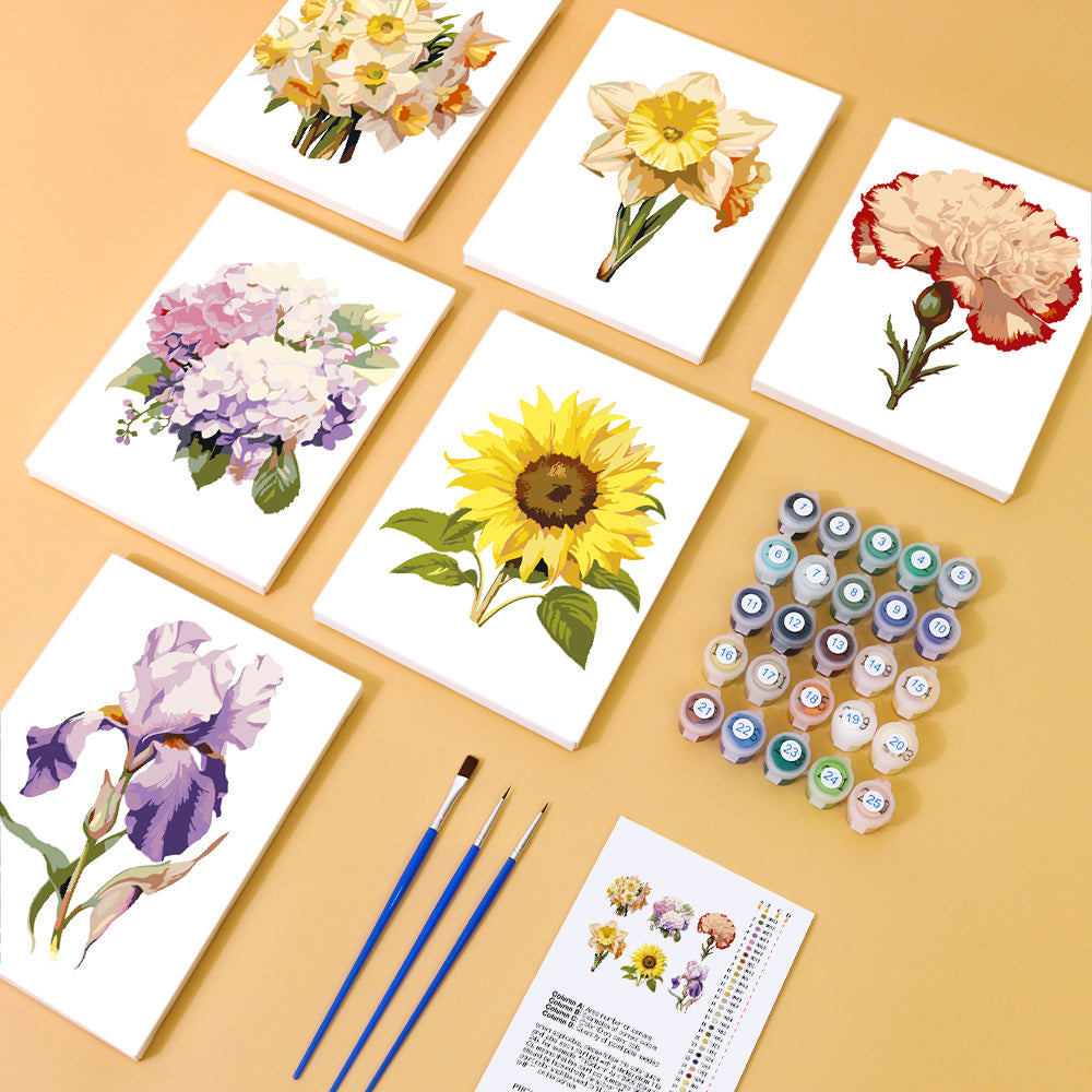 Colorful daisy arrangement with soft pastel background