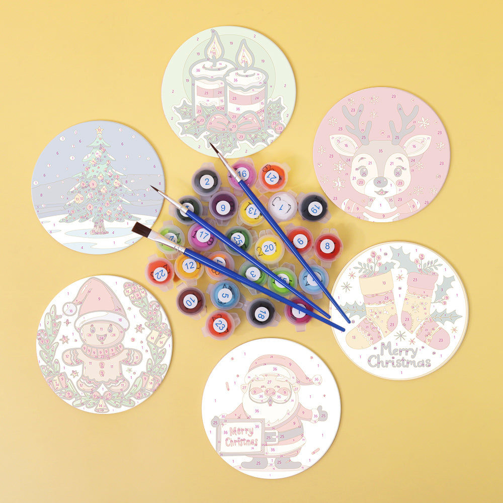 Paint by Numbers kit for coasters with designs based on the most famous paintings in art history.