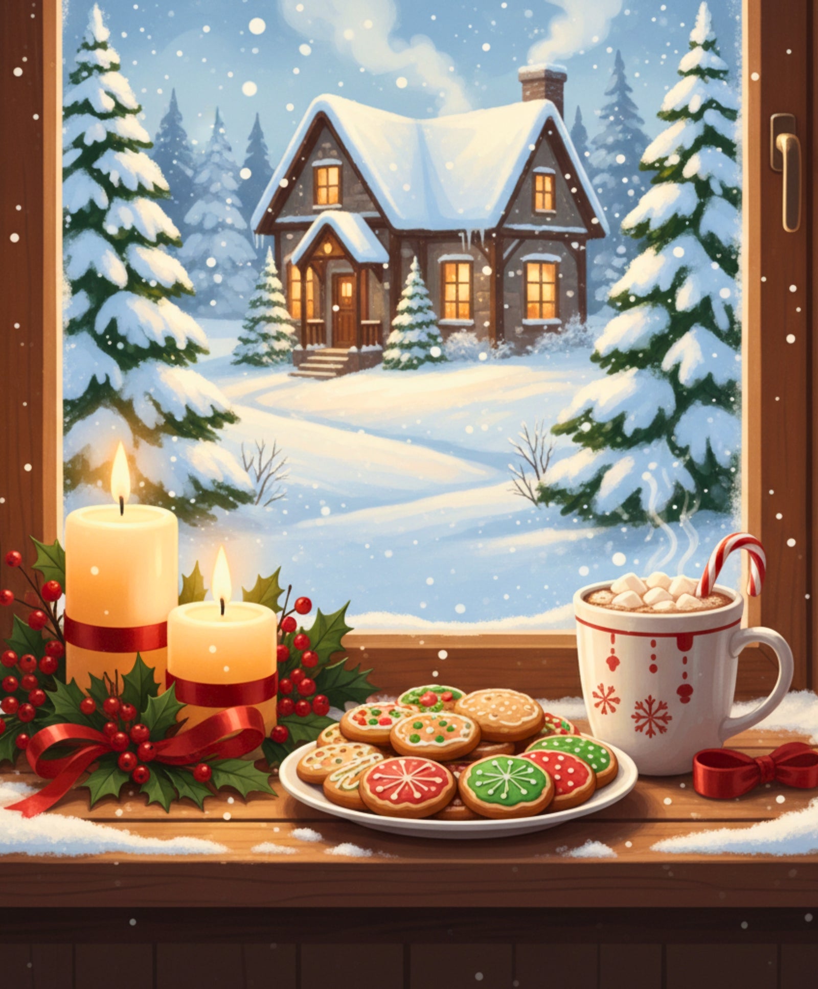 Cookies by Candlelight paint by numbers artwork