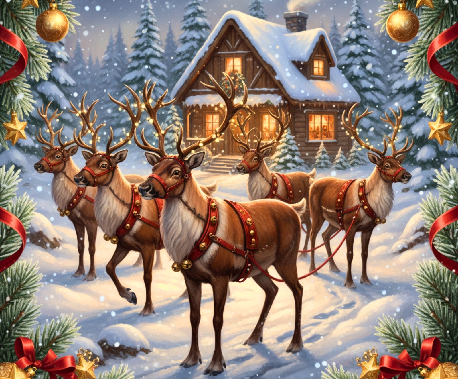 The Jingle Team paint by numbers artwork