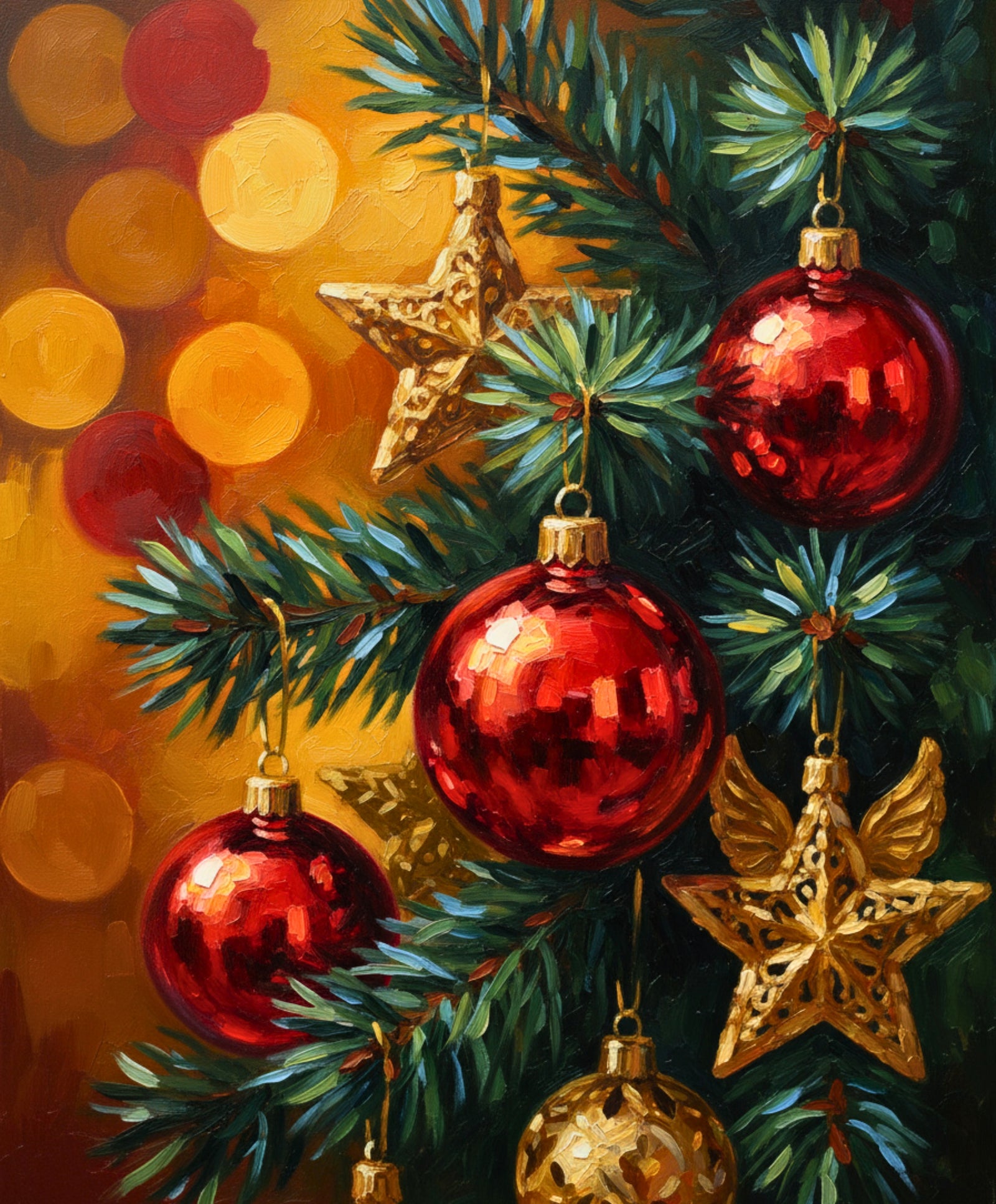 Twinkle on the Tree paint by numbers artwork