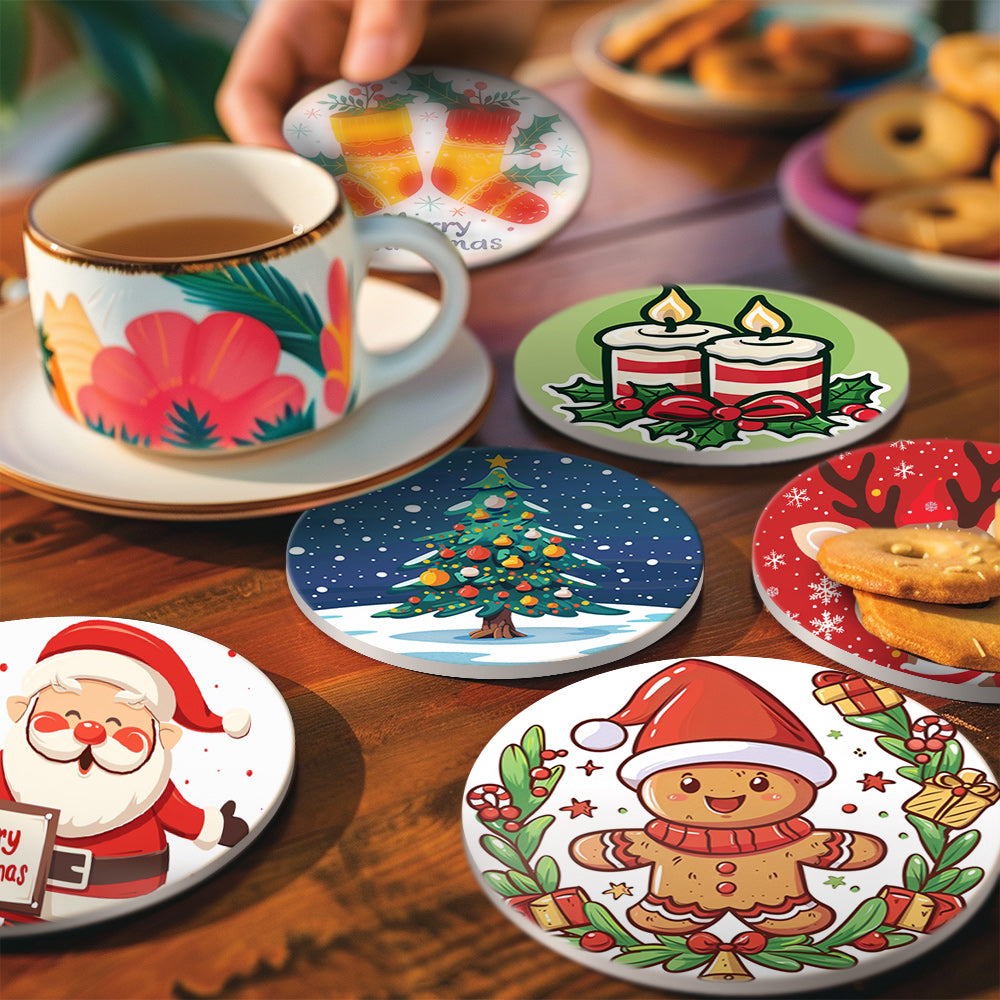 Detailed Merry Moments (Set of 6) paint by numbers design