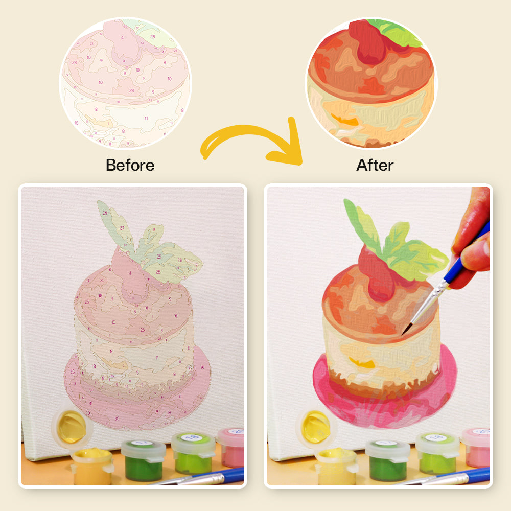 Baked with Love kit with paintbrushes and numbered paints