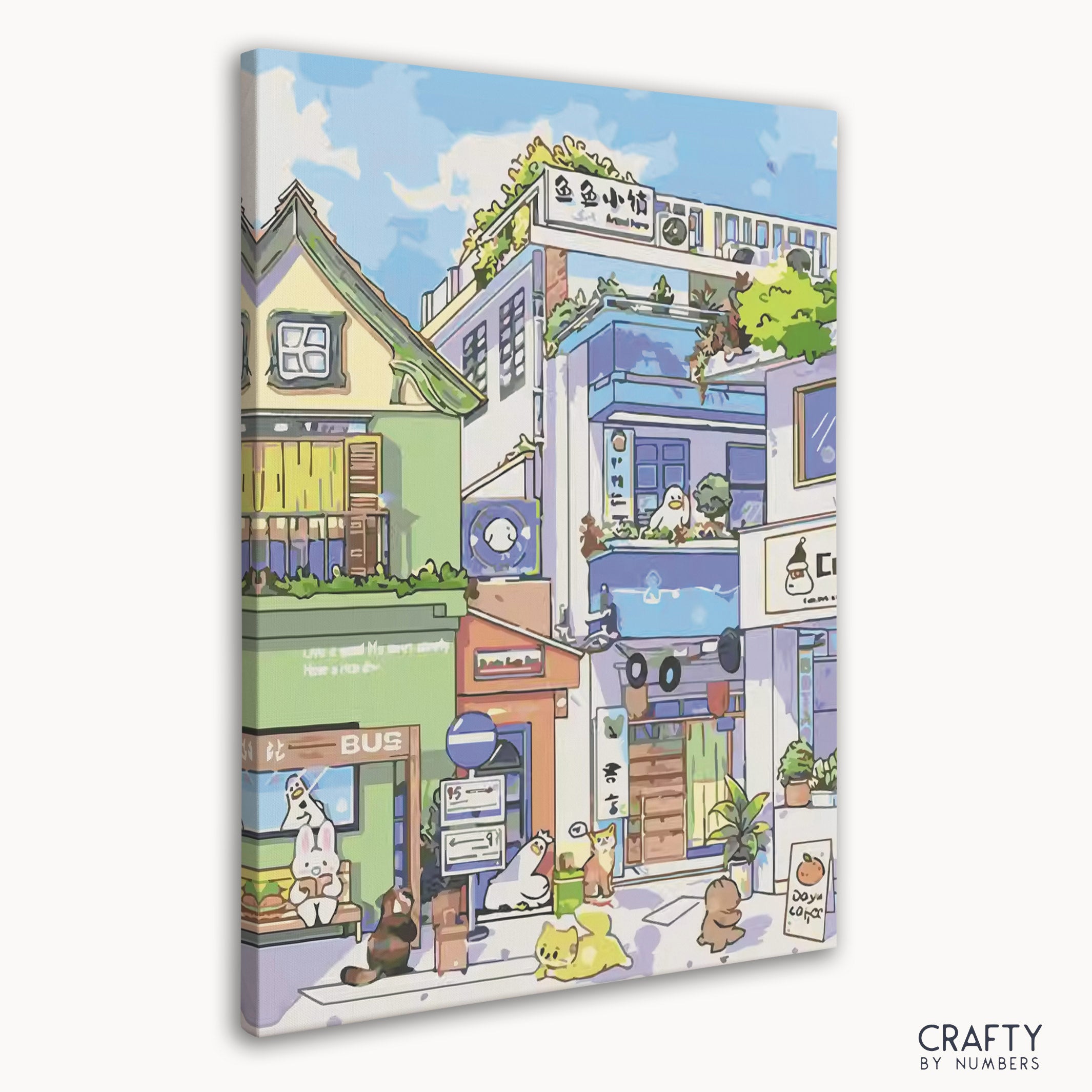 A beautiful Dayu Cafe Street scene resembling vincent van gogh famous paintings style with vivid brushstrokes.