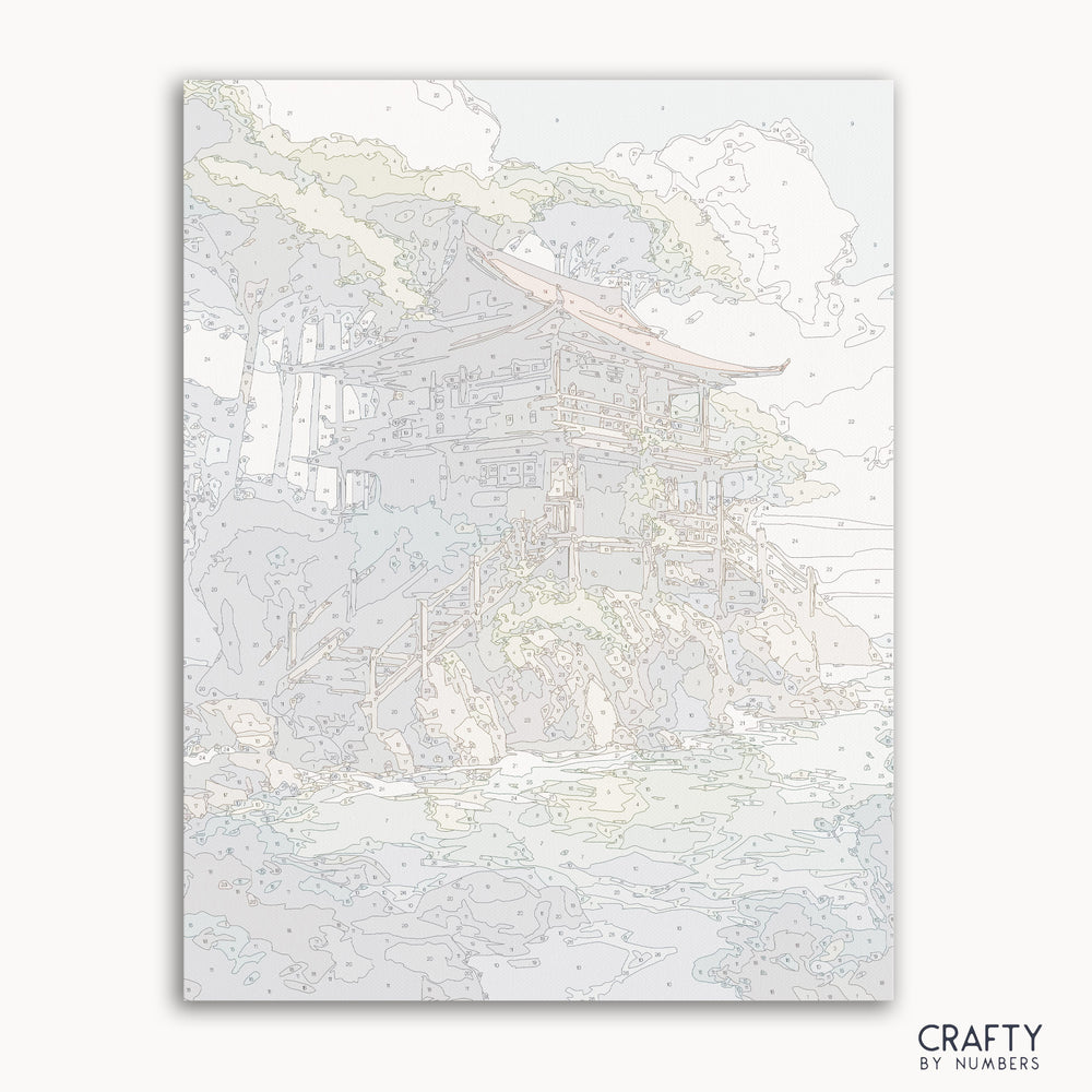 Japanese Ocean Shrine paint by numbers kit box front view