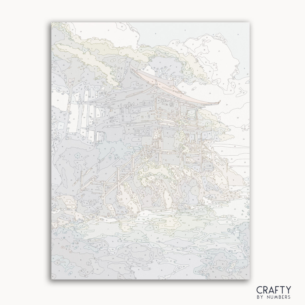 Japanese Ocean Shrine paint by numbers kit box front view