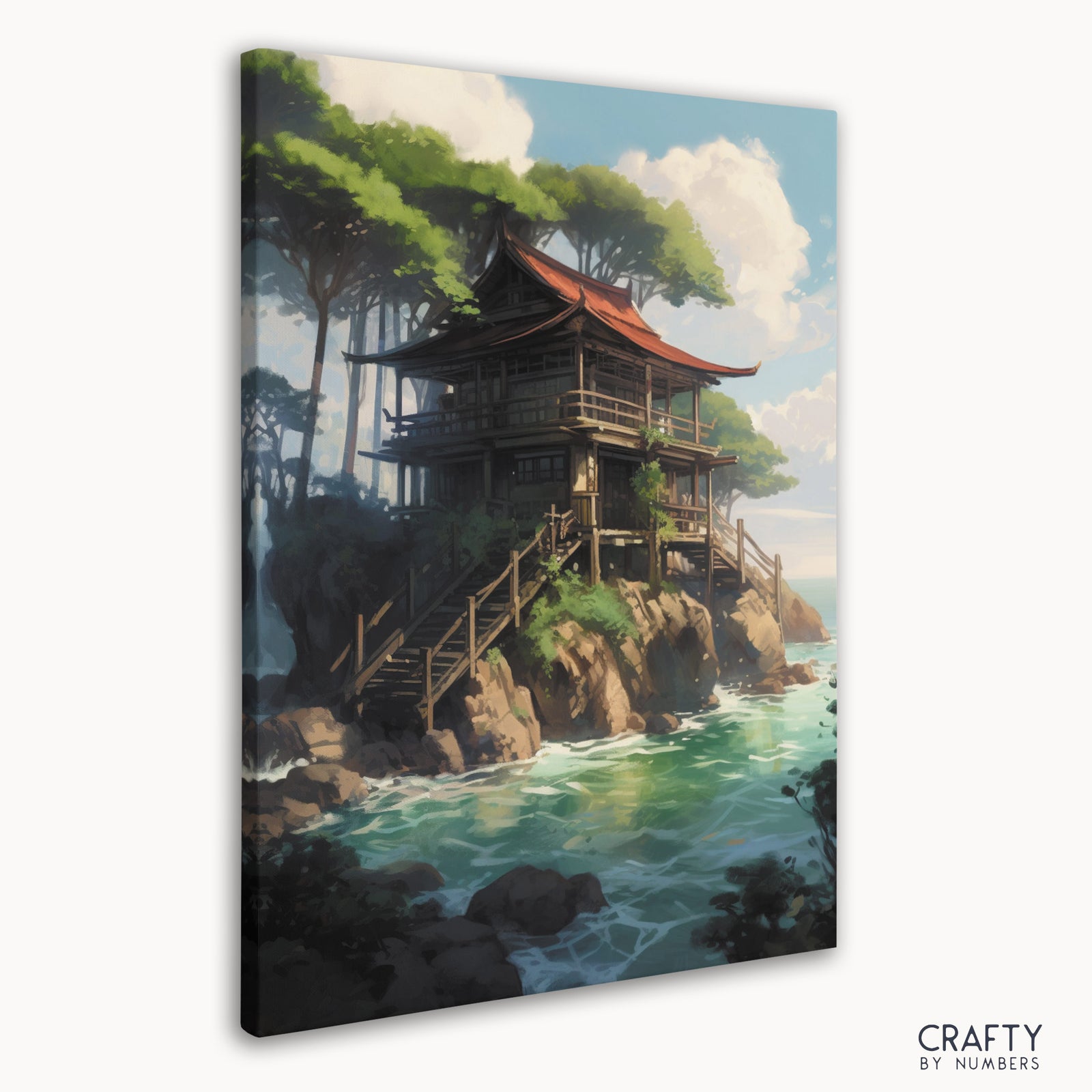 Close-up of paint palette included with Japanese Ocean Shrine kit