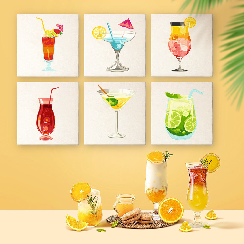 Person painting a daiquiri scene with small detailed brushes