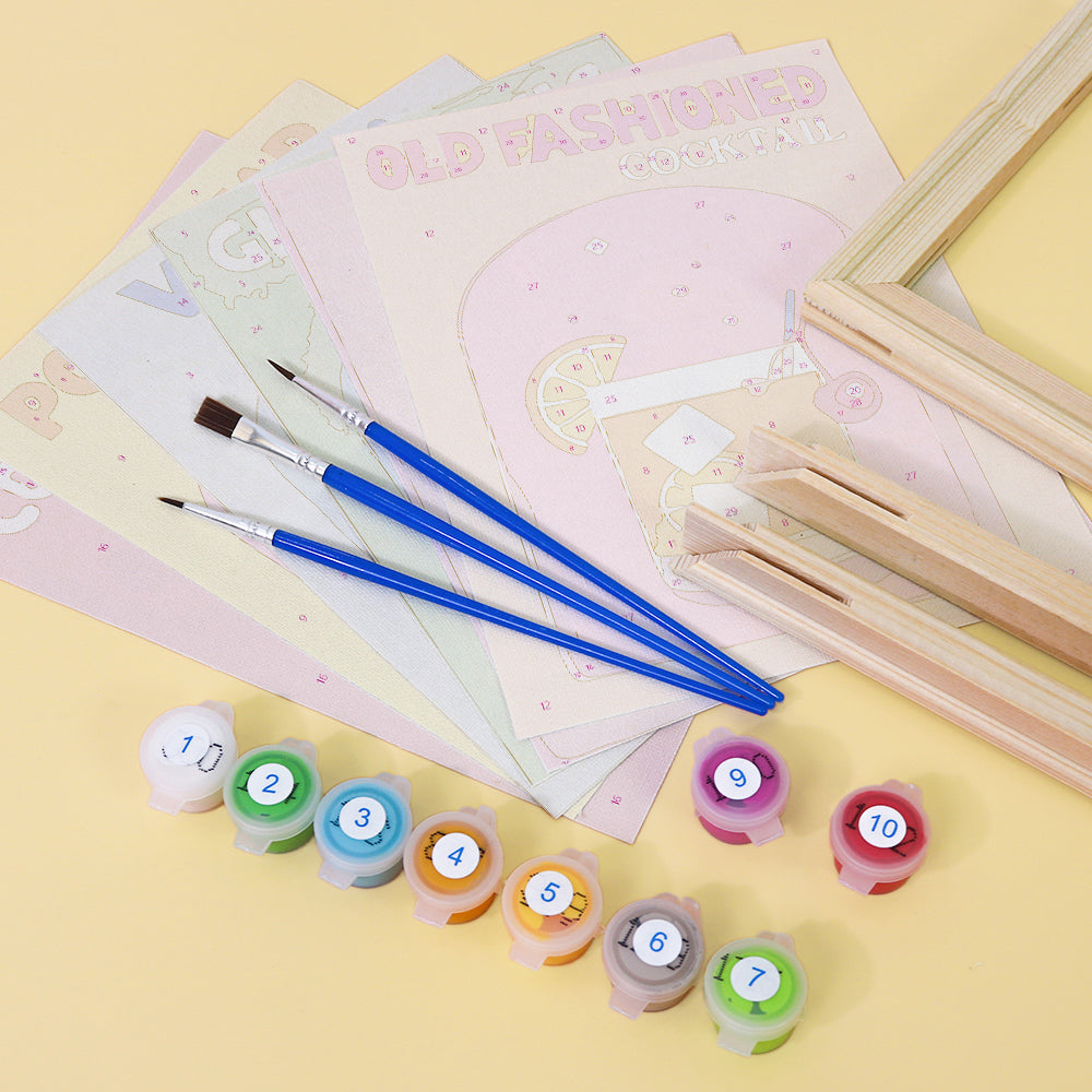 Vibrant cocktail artwork for paint by numbers enthusiasts