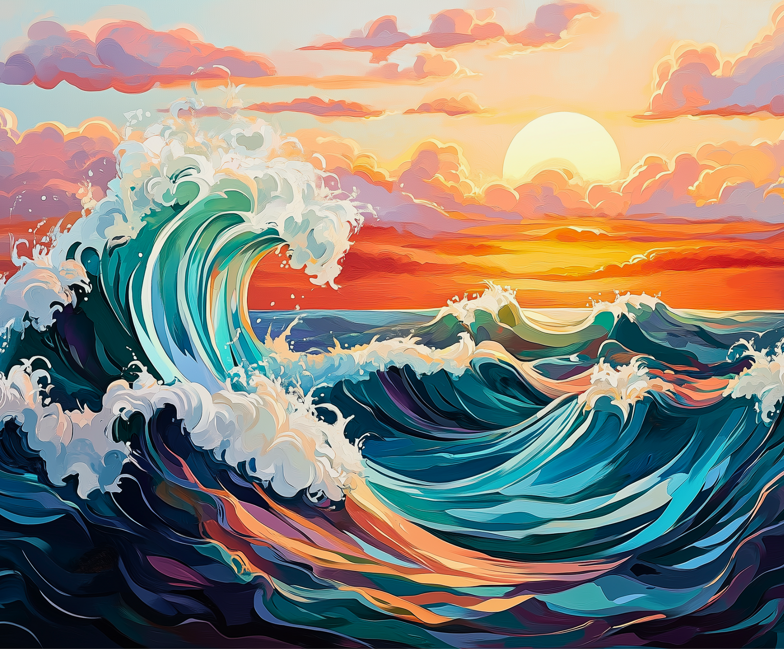 Whispers of the Sea paint by numbers kit with calming ocean waves design